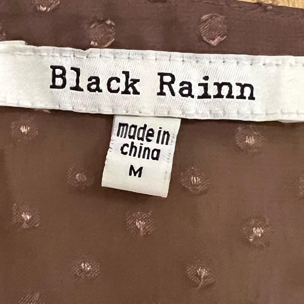 Black Rainn Polka Dot Sleeveless Crochet Top Blouse M - Picture 4 of 4